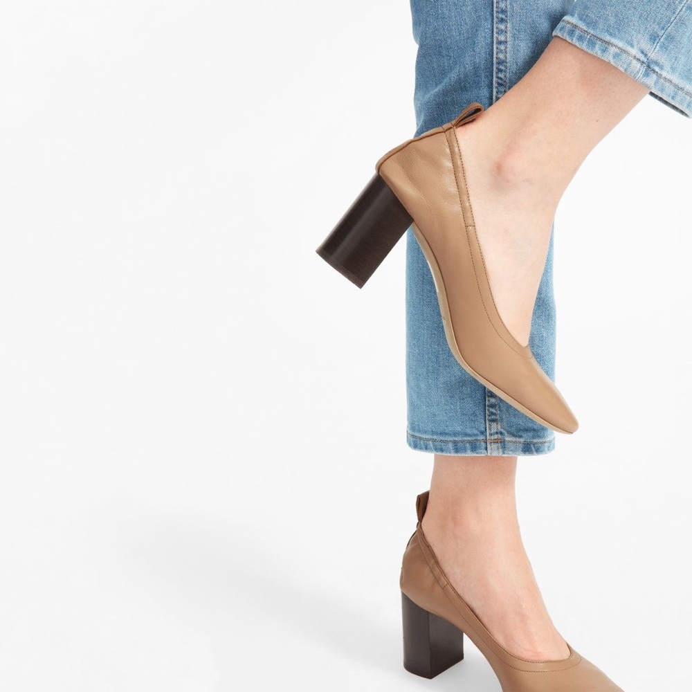 Everlane Day High Heel Tan Italian Leather